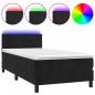 Preview: Boxspringbett mit Matratze & LED Schwarz 90x190 cm Samt