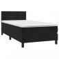 Preview: Boxspringbett mit Matratze & LED Schwarz 90x190 cm Samt