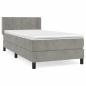 Preview: Boxspringbett mit Matratze Hellgrau 90x190 cm Samt