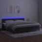 Preview: Boxspringbett mit Matratze & LED Dunkelgrau 200x200 cm Samt