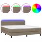 Preview: Boxspringbett mit Matratze & LED Taupe 180x200 cm Stoff