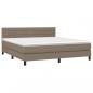 Preview: Boxspringbett mit Matratze & LED Taupe 180x200 cm Stoff