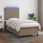 Preview: ARDEBO.de - Boxspringbett mit Matratze & LED Taupe 90x200 cm Stoff