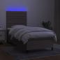 Preview: Boxspringbett mit Matratze & LED Taupe 90x200 cm Stoff