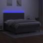 Preview: Boxspringbett mit Matratze & LED Dunkelgrau 180x200 cm Stoff