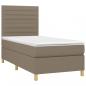 Preview: Boxspringbett mit Matratze & LED Taupe 90x200 cm Stoff