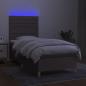 Preview: Boxspringbett mit Matratze & LED Taupe 90x200 cm Stoff