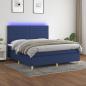 Preview: ARDEBO.de - Boxspringbett mit Matratze & LED Blau 180x200 cm Stoff