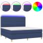 Preview: Boxspringbett mit Matratze & LED Blau 180x200 cm Stoff