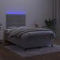 Preview: Boxspringbett mit Matratze & LED Hellgrau 120x200 cm Samt