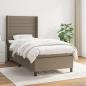 Preview: ARDEBO.de - Boxspringbett mit Matratze Taupe 90x200 cm Stoff