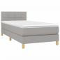 Preview: Boxspringbett mit Matratze & LED Hellgrau 80x200 cm Stoff