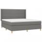 Preview: Boxspringbett mit Matratze Dunkelgrau 180x200 cm Stoff