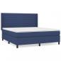 Preview: Boxspringbett mit Matratze Blau 180x200 cm Stoff