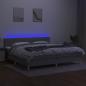 Preview: Boxspringbett mit Matratze & LED Hellgrau 200x200 cm Stoff