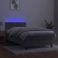 Preview: Boxspringbett mit Matratze & LED Hellgrau 90x190 cm Samt