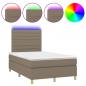 Preview: Boxspringbett mit Matratze & LED Taupe 120x200 cm Stoff