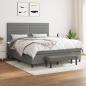 Preview: ARDEBO.de - Boxspringbett mit Matratze Dunkelgrau 180x200 cm Stoff