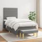 Preview: ARDEBO.de - Boxspringbett mit Matratze Dunkelgrau 90x200 cm Stoff