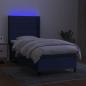 Preview: Boxspringbett mit Matratze & LED Blau 90x190 cm Stoff