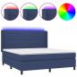 Preview: Boxspringbett mit Matratze & LED Blau 180x200 cm Stoff