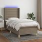 Preview: ARDEBO.de - Boxspringbett mit Matratze & LED Taupe 90x200 cm Stoff