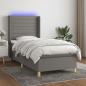 Preview: ARDEBO.de - Boxspringbett mit Matratze & LED Dunkelgrau 100x200 cm Stoff