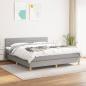 Preview: ARDEBO.de - Boxspringbett mit Matratze Hellgrau 180x200 cm Stoff