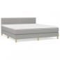 Preview: Boxspringbett mit Matratze Hellgrau 180x200 cm Stoff