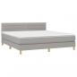 Preview: Boxspringbett mit Matratze Hellgrau 180x200 cm Stoff