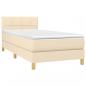 Preview: Boxspringbett mit Matratze Creme 90x200 cm Stoff