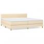 Preview: Boxspringbett mit Matratze Creme 200x200 cm Stoff