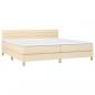 Preview: Boxspringbett mit Matratze Creme 200x200 cm Stoff