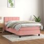 Preview: ARDEBO.de - Boxspringbett mit Matratze Rosa 90x200 cm Samt