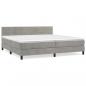 Preview: Boxspringbett mit Matratze Hellgrau 200x200 cm Samt