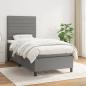 Preview: ARDEBO.de - Boxspringbett mit Matratze Dunkelgrau 90x200 cm Stoff