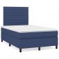 Preview: Boxspringbett mit Matratze Blau 120x200 cm Stoff