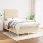 Preview: ARDEBO.de - Boxspringbett mit Matratze Creme 120x200 cm Stoff