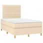 Preview: Boxspringbett mit Matratze Creme 120x200 cm Stoff