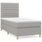 Preview: Boxspringbett mit Matratze Hellgrau 90x190 cm Stoff