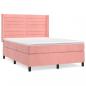 Preview: Boxspringbett mit Matratze Rosa 140x190 cm Samt