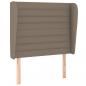 Preview: Kopfteil mit Ohren Taupe 103x23x118/128 cm Stoff