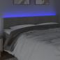 Preview: LED Kopfteil Hellgrau 200x5x78/88 cm Samt