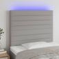 Preview: ARDEBO.de - LED Kopfteil Hellgrau 90x5x118/128 cm Stoff