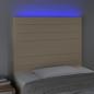 Preview: LED Kopfteil Creme 100x5x118/128 cm Stoff