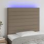 Preview: ARDEBO.de - LED Kopfteil Taupe 90x5x118/128 cm Stoff