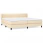 Preview: Boxspringbett mit Matratze Creme 200x200 cm Stoff