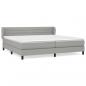 Preview: Boxspringbett mit Matratze Hellgrau 200x200 cm Stoff