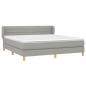 Preview: Boxspringbett mit Matratze Hellgrau 180x200 cm Stoff