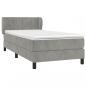 Preview: Boxspringbett mit Matratze Hellgrau 90x190 cm Samt